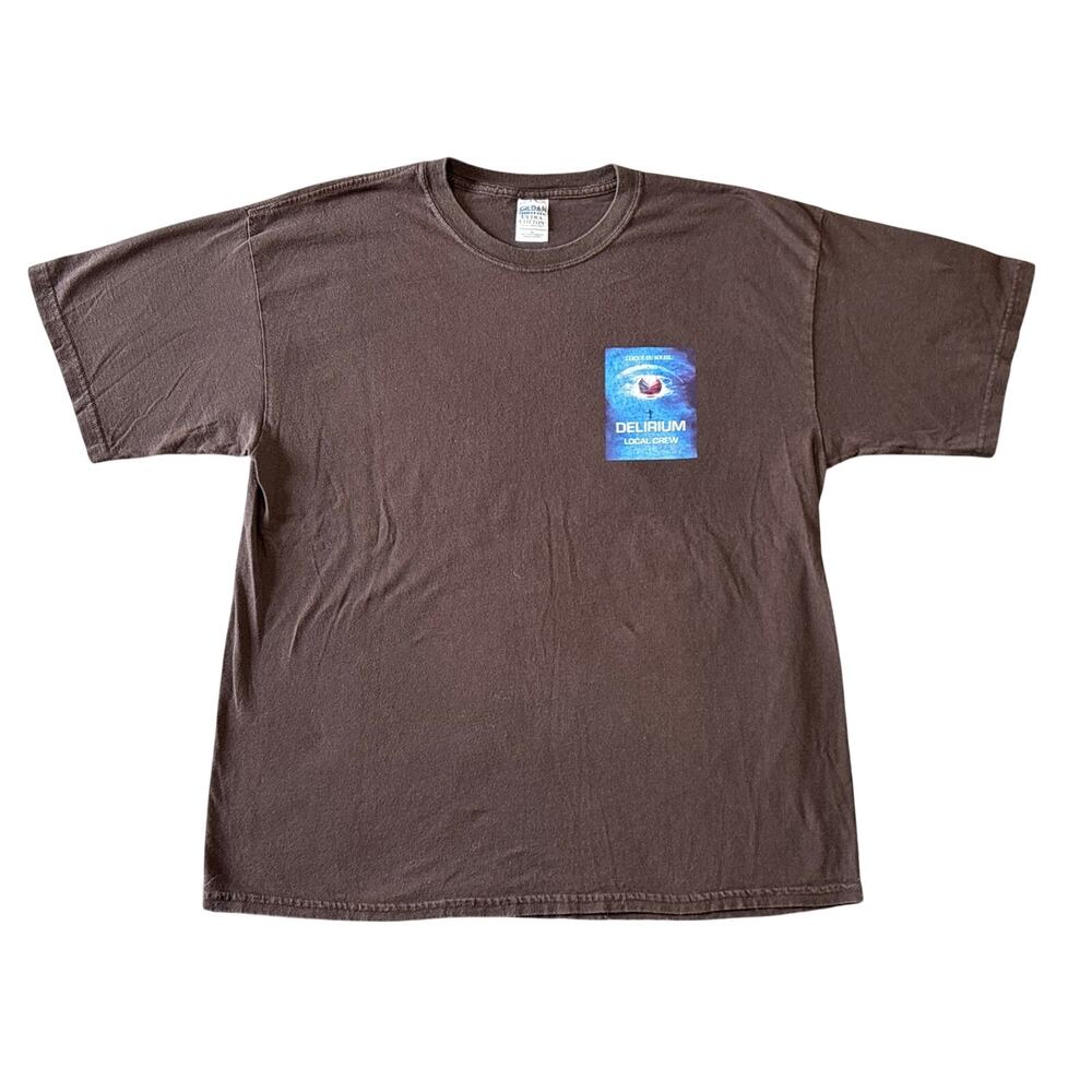 Cirque Du Soleil Delirium Local Crew brown staff XL shirt elephant butt graphic